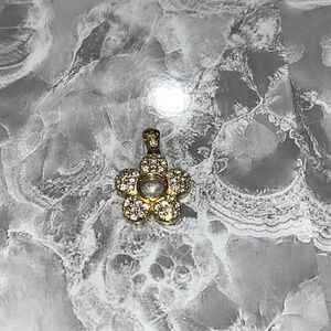 Givenchy vtg crystal flower pendant